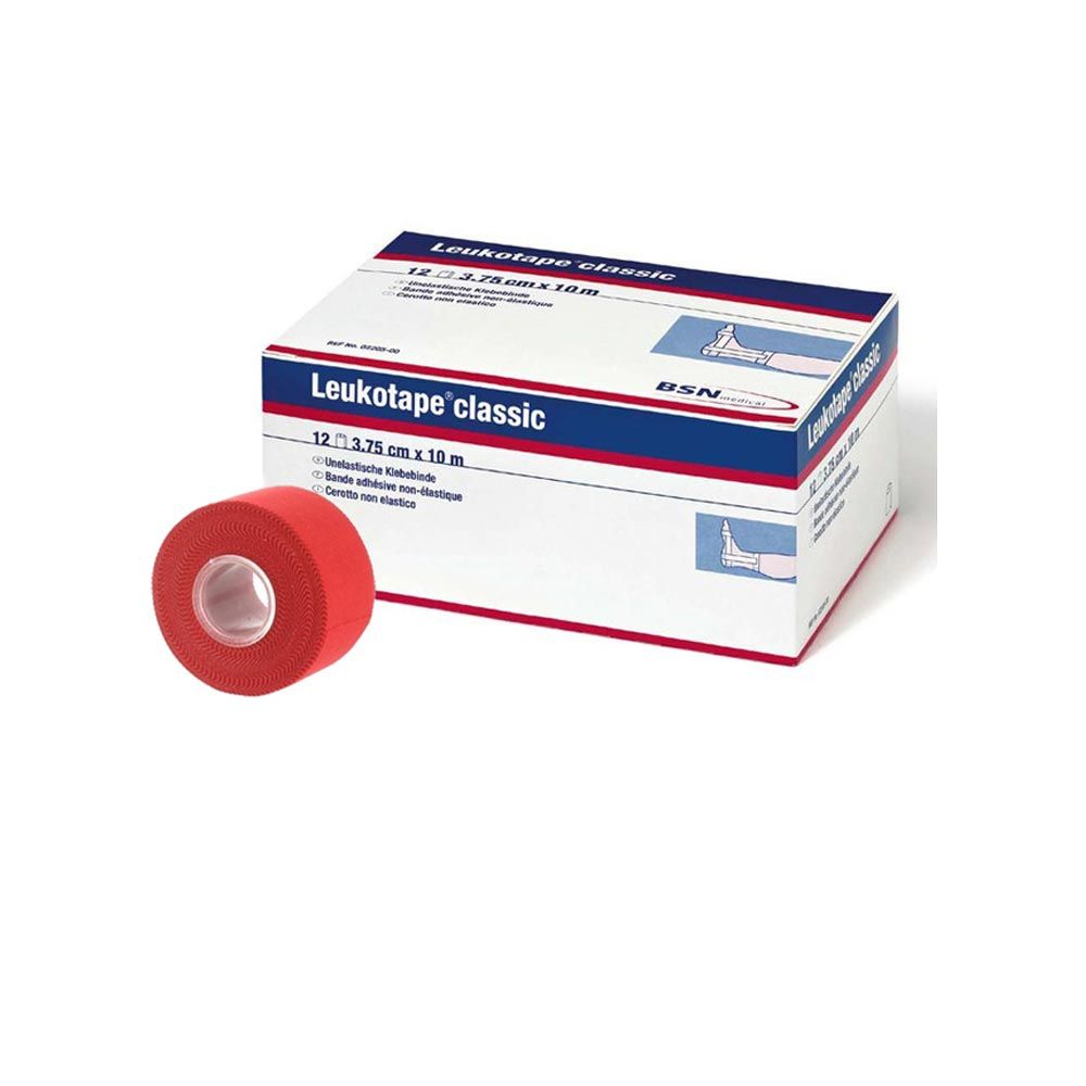 BSN medical Leukotape classic, Tapeverband 3,75cm x 10m, 12 Rollen rot