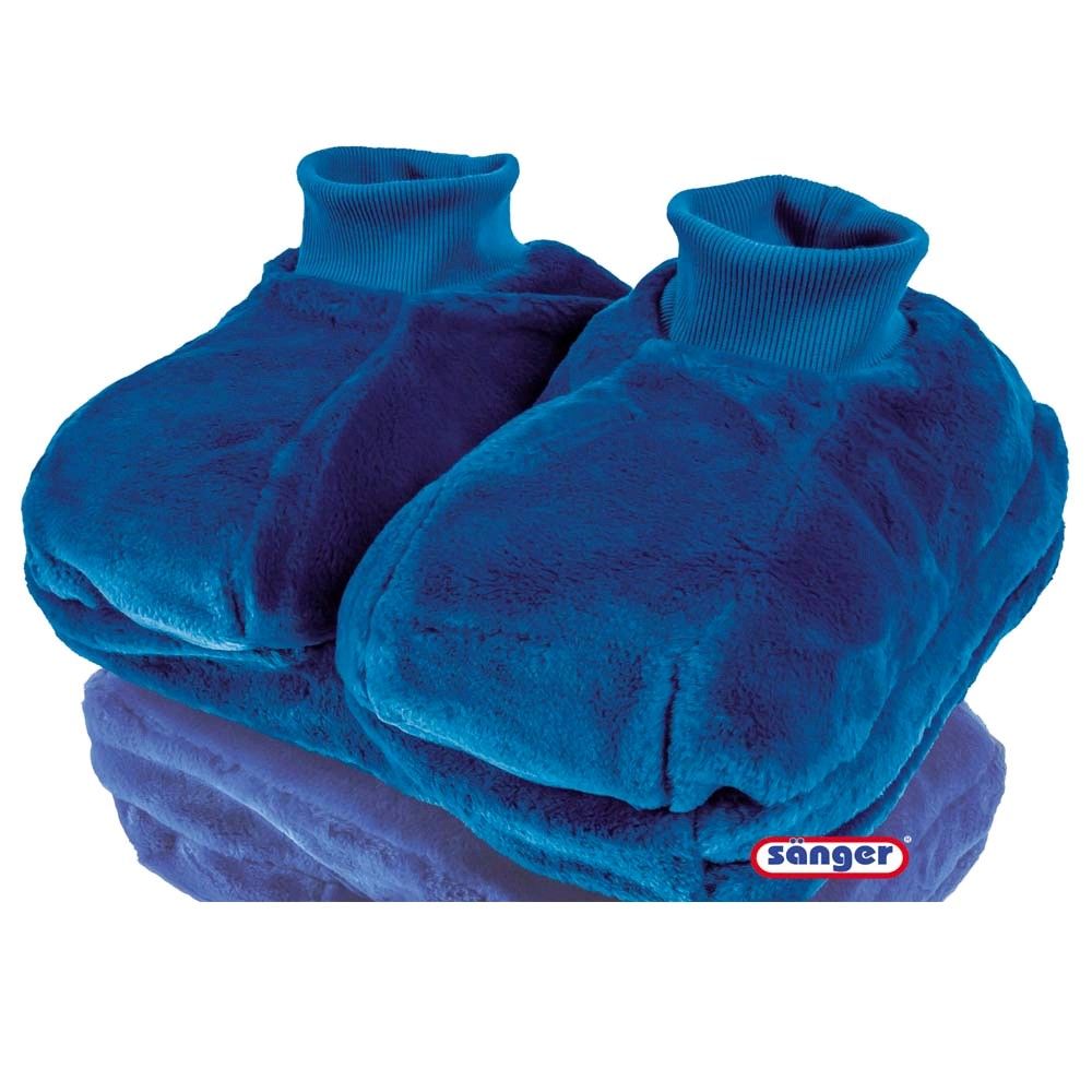 Fußwärmer aus Plüsch mit 2,0 L Wärmeflasche von Sänger, blau