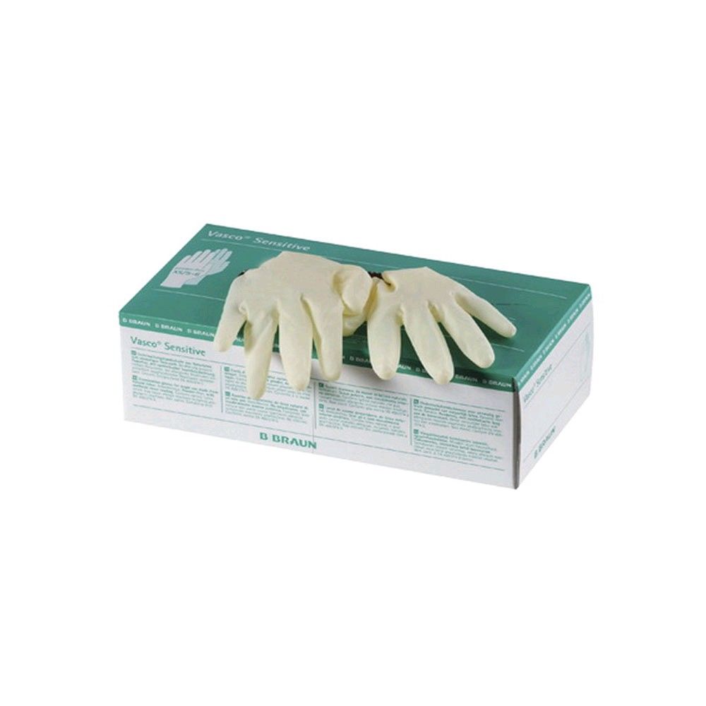 100 Vasco Sensitive Naturlatex Handschuhe, B Braun, puderfrei, Gr. M