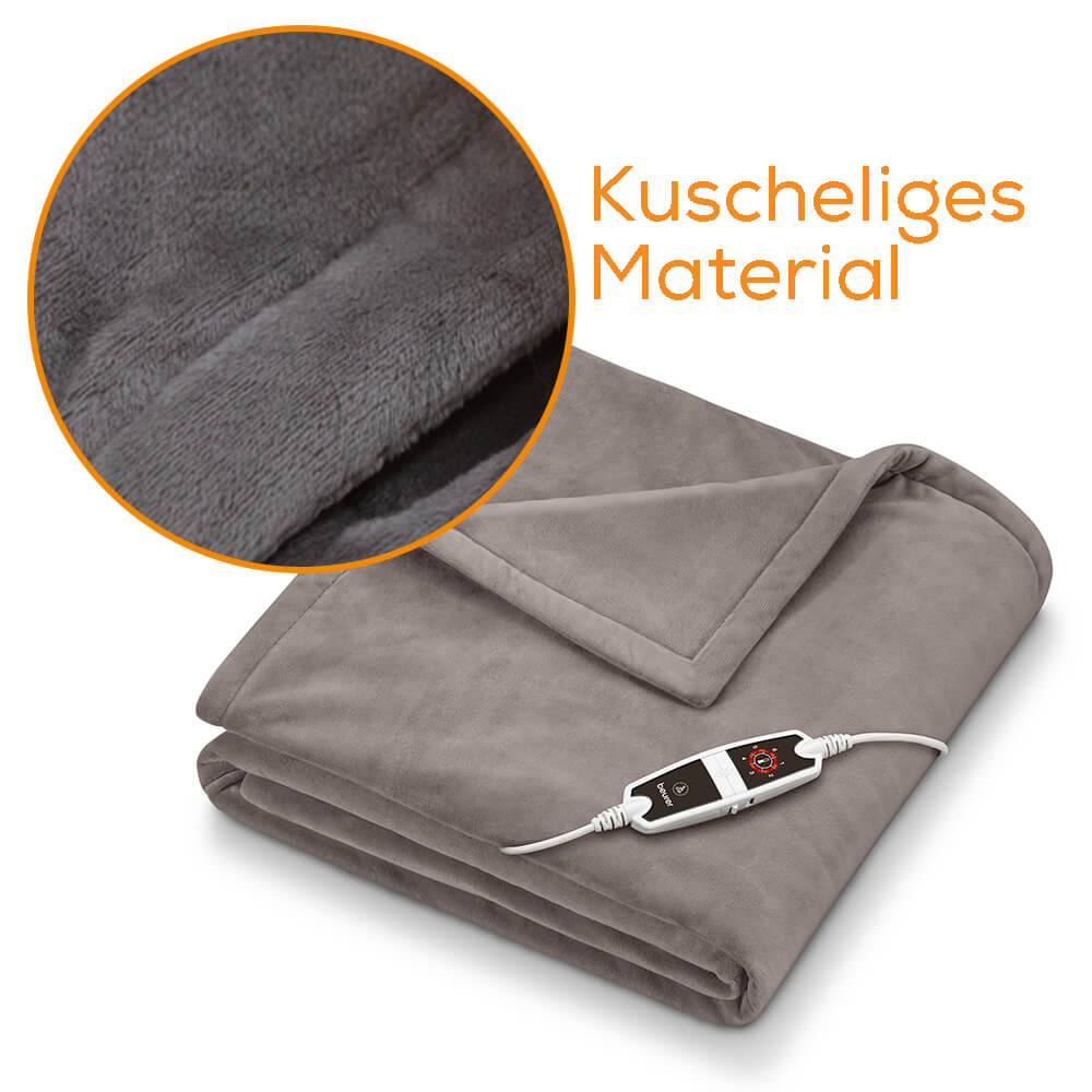 Heizdecke HD150 XXL, Kuscheldecke, Wärmedecke Waschbar, Beurer, Taupe