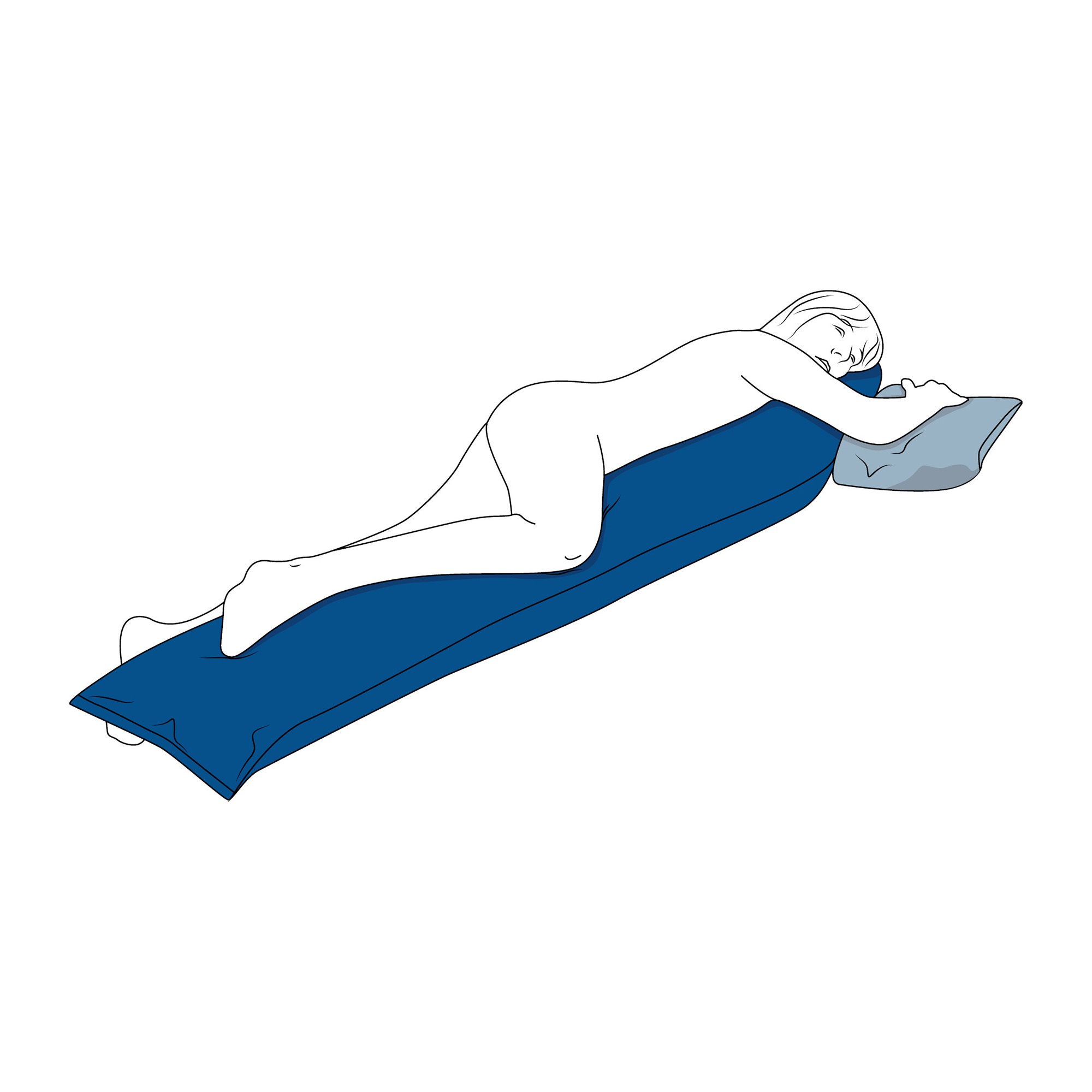 SHP CAREPUR Seitenlagerungskissen M (-15% Füllung), blau, 180 x 31 cm