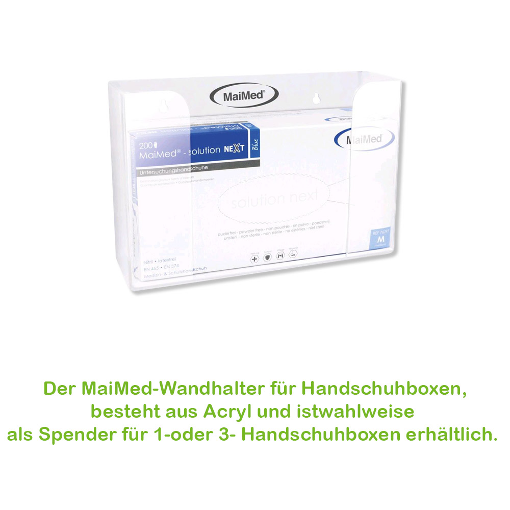 MaiMed Wandhalter, Spender aus Acryl für 1 Handschuhbox