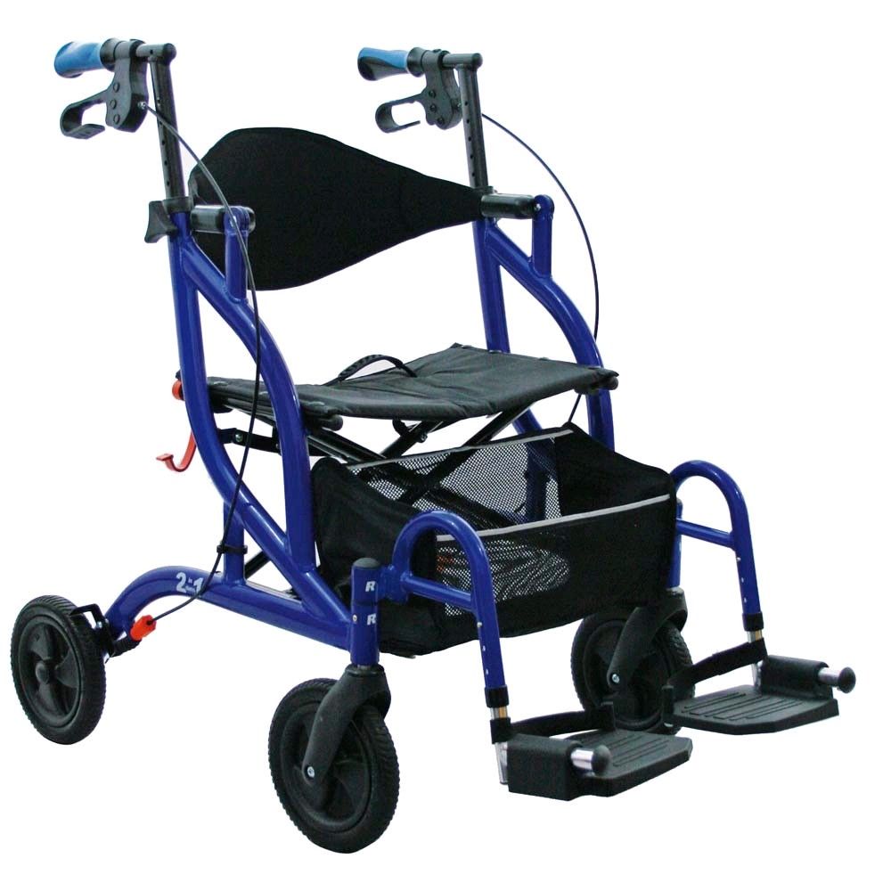 Careline OPTI-ROLLY, Rollator und Transportstuhl, klappbar, Korb