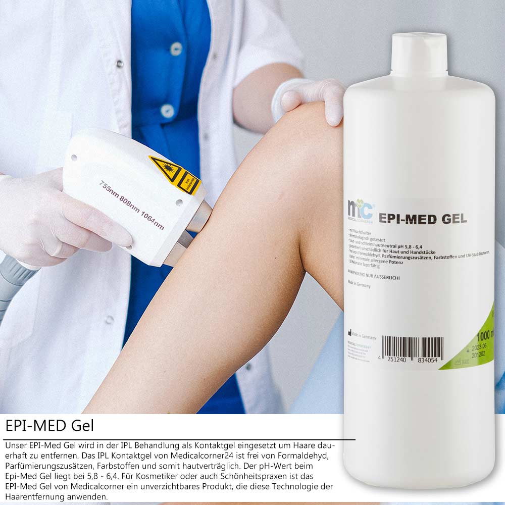 IPL Gel Epimed, IPL Kontaktgel für Laser-Haarentfernung, 20 x 1.000 ml