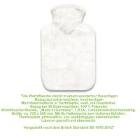 Hugo Frosch Klassik Wärmflasche 1,8 L, Flauschbezug,...