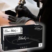 Black LX, Tattoo Latex Handschuhe schwarz von MaiMed, puderfrei 100 St
