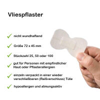 MC24 Non Woven Fingerkuppenpflaster, Vliespflaster, 45 x 72 mm