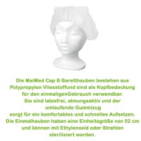 MaiMed Cap B, Baretthauben, Einweghauben, 100 St., versch. Farben