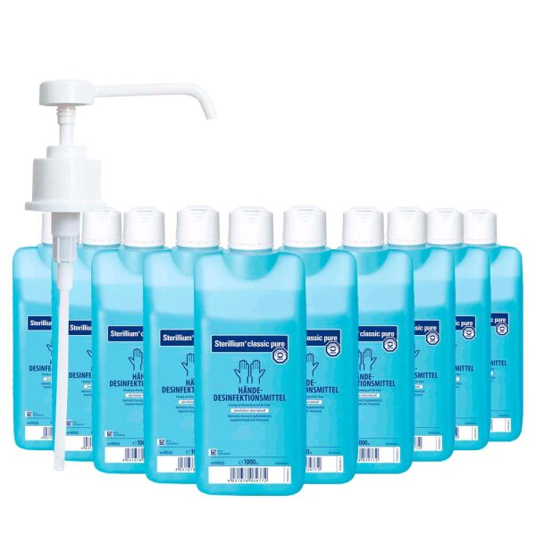 Bode Sterillium Classic Pure Händedesinfektion 10x 1000ml, Dosierpumpe